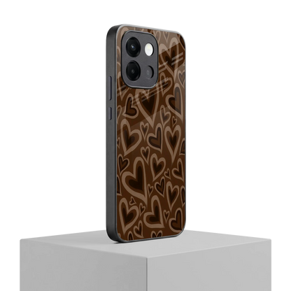 Toasty Brown Hearts oneplus 13s mobile cover | shockproof glass phone case