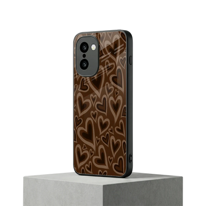 Toasty Brown Hearts oneplus 15r mobile cover | shockproof glass phone case
