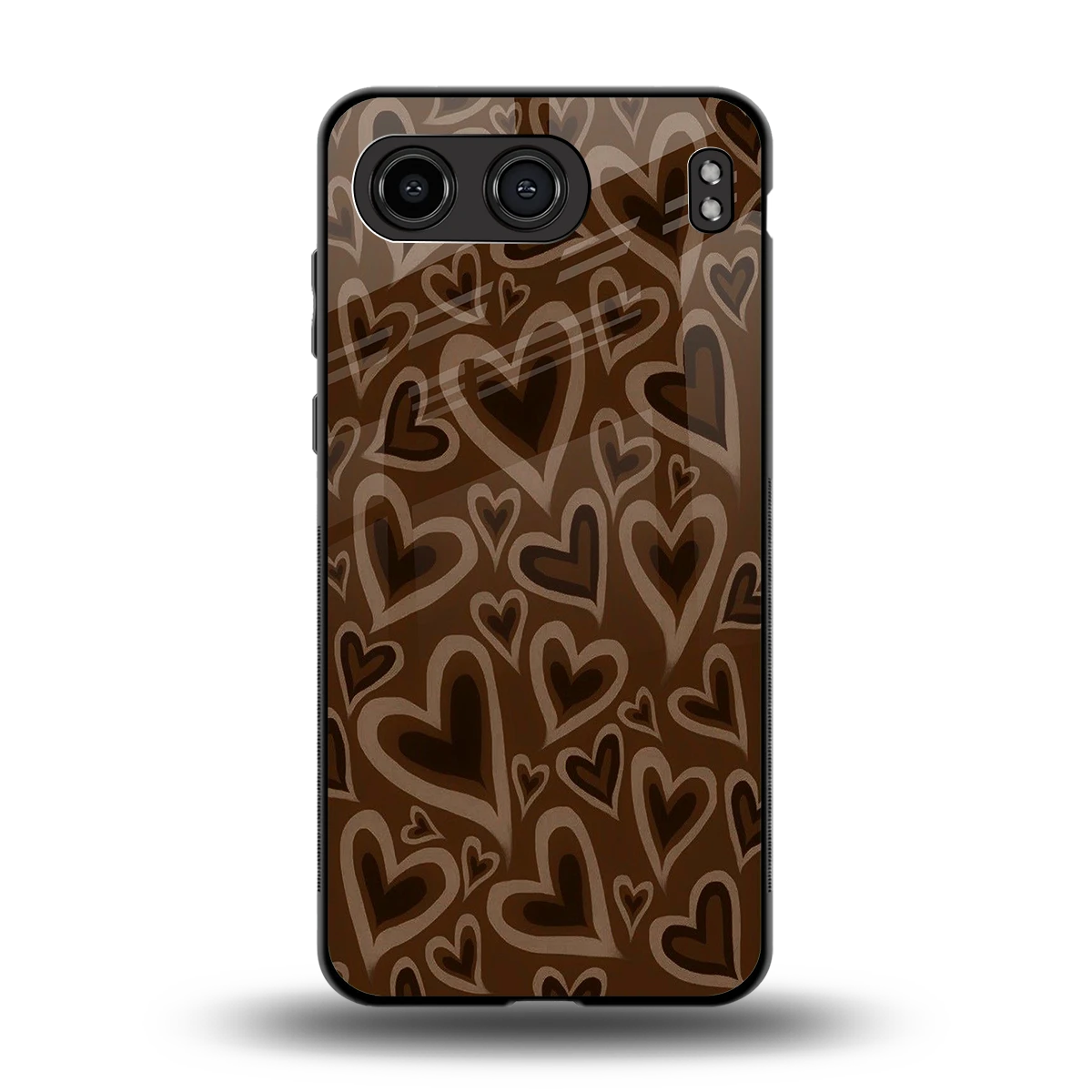 Toasty Brown Hearts back phone cover | glass case for oneplus nord 4