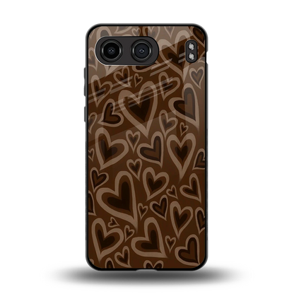 Toasty Brown Hearts back phone cover | glass case for oneplus nord 4