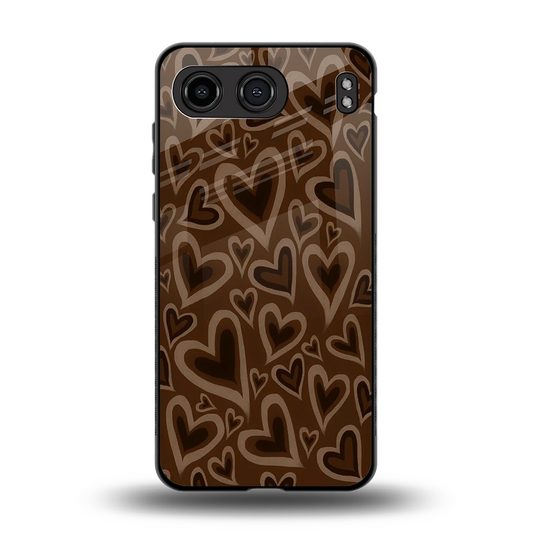 Toasty Brown Hearts back phone cover | glass case for oneplus nord 4