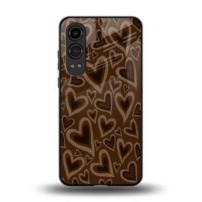 Toasty Brown Hearts back phone cover | glass case for oneplus nord ce 4 lite