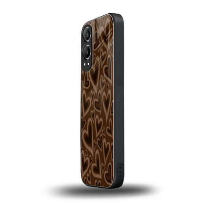 Toasty Brown Hearts oneplus nord ce 4 lite mobile cover | shockproof glass phone case