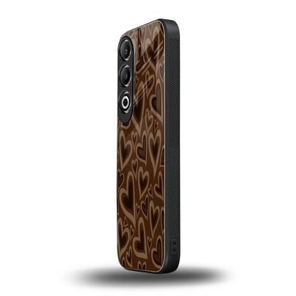 Toasty Brown Hearts oneplus nord ce 4 mobile cover | shockproof glass phone case