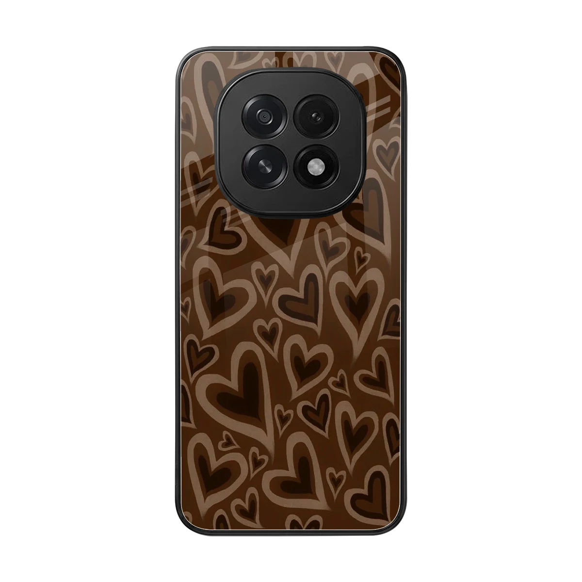 Toasty Brown Hearts back phone cover | glass case for oppo f29 5g