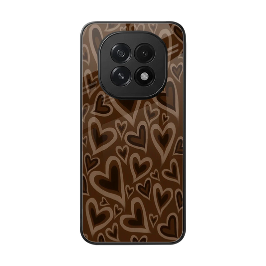 Toasty Brown Hearts back phone cover | glass case for oppo f29 5g