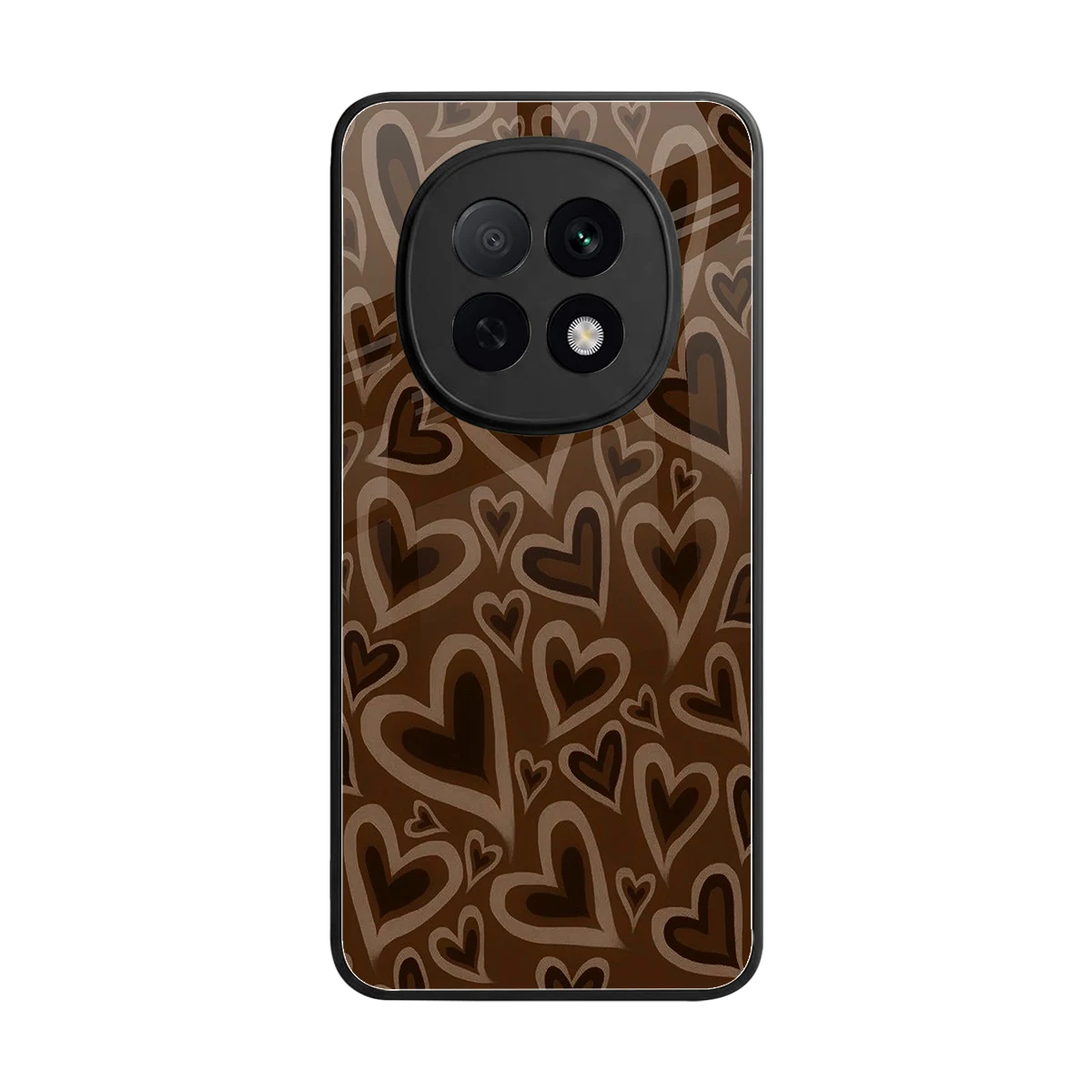 Toasty Brown Hearts back phone cover | glass case for oppo f29 pro 5g