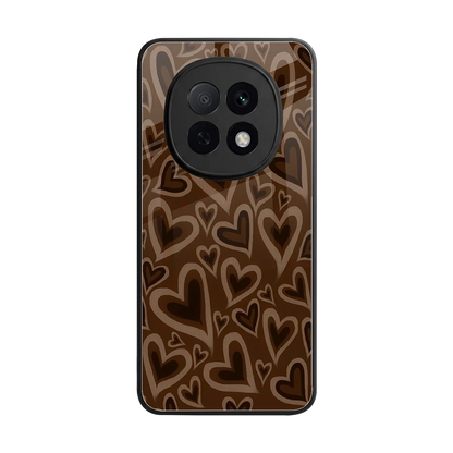 Toasty Brown Hearts back phone cover | glass case for oppo f29 pro 5g