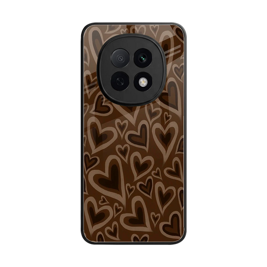 Toasty Brown Hearts back phone cover | glass case for oppo f29 pro 5g