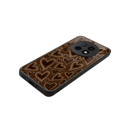Toasty Brown Hearts stylish phone case for oppo f29 pro 5g | glossy glass and slim fit