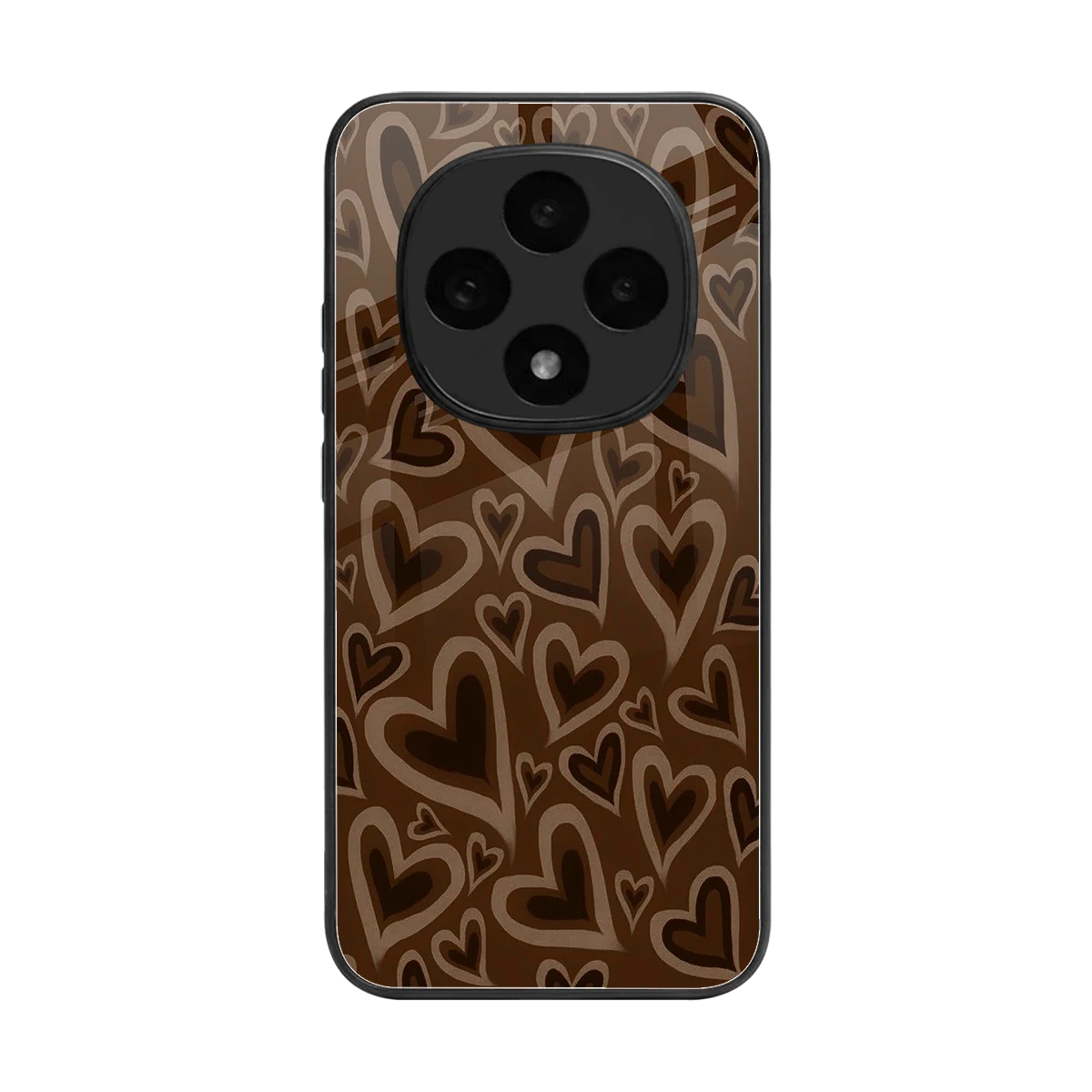 Toasty Brown Hearts back phone cover | glass case for oppo f31 pro 5g