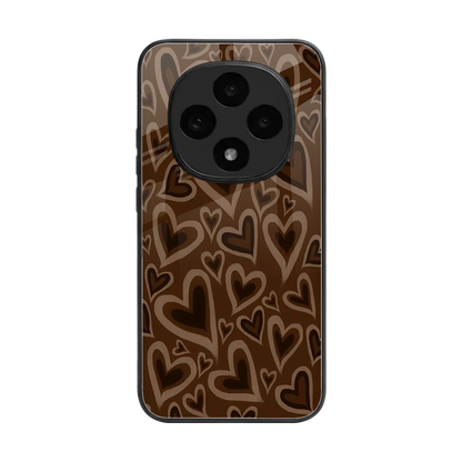 Toasty Brown Hearts back phone cover | glass case for oppo f31 pro 5g