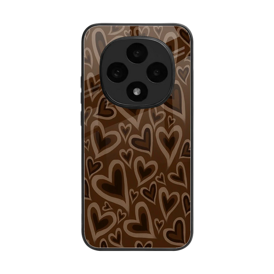 Toasty Brown Hearts back phone cover | glass case for oppo f31 pro 5g