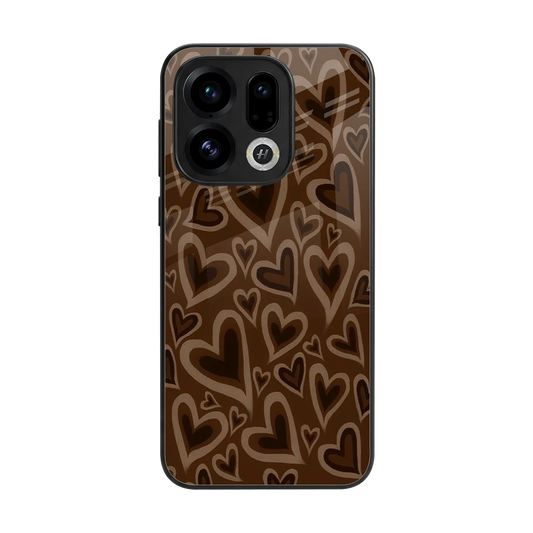 Toasty Brown Hearts back phone cover | glass case for oppo find x9