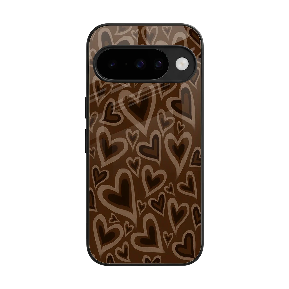 Toasty Brown Hearts back phone cover | glass case for google pixel 10