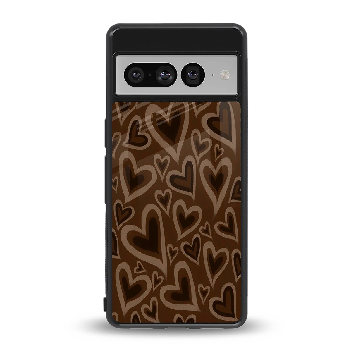 Toasty Brown Hearts back phone cover | glass case for google pixel 7 pro