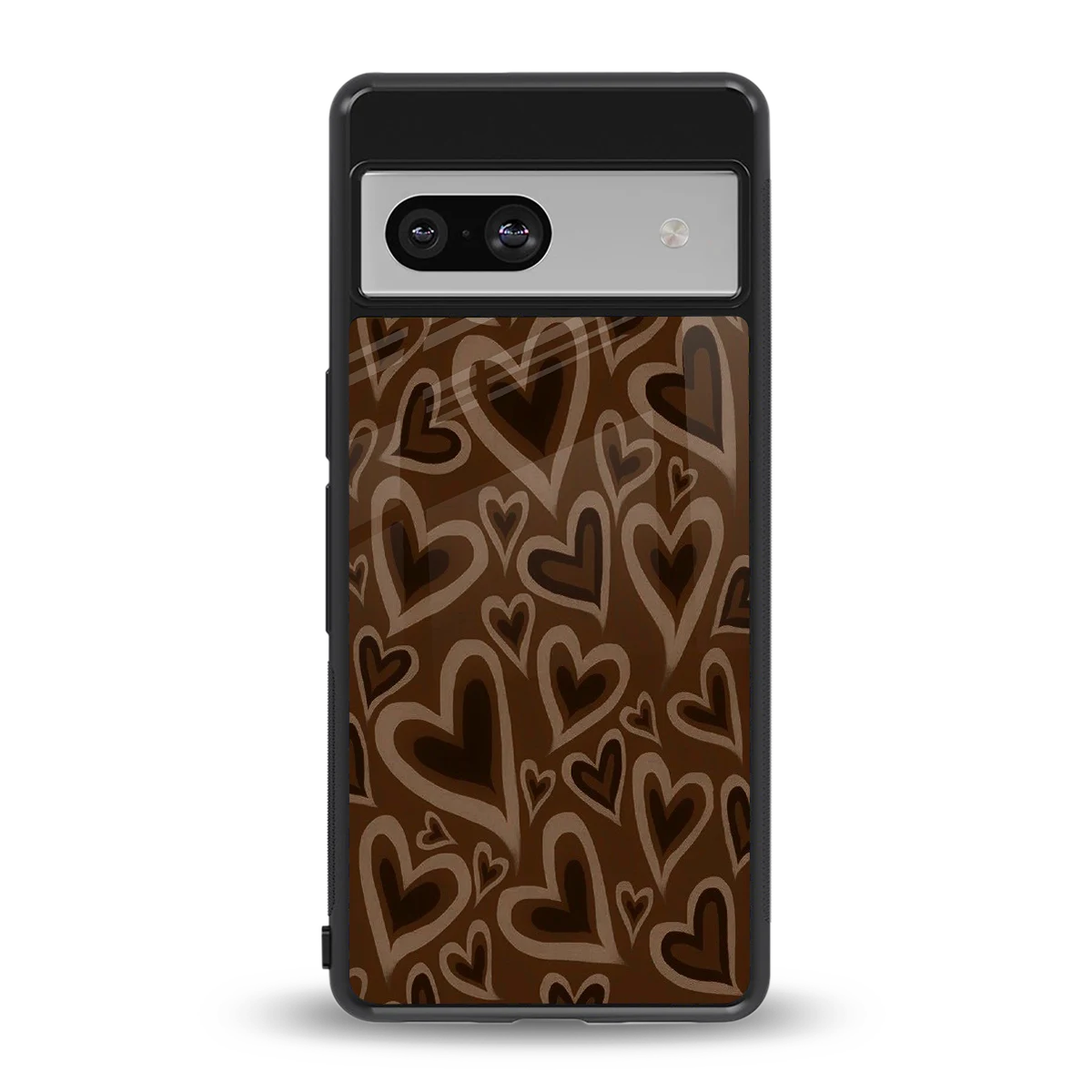 Toasty Brown Hearts back phone cover | glass case for google pixel 7