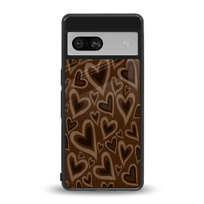 Toasty Brown Hearts back phone cover | glass case for google pixel 7
