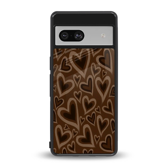 Toasty Brown Hearts back phone cover | glass case for google pixel 7