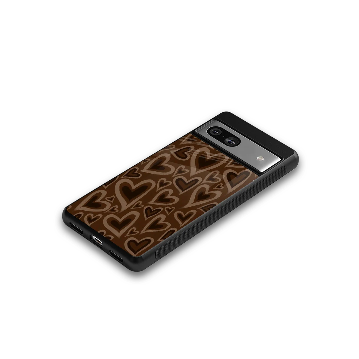 Toasty Brown Hearts google pixel 7 mobile cover | shockproof glass phone case