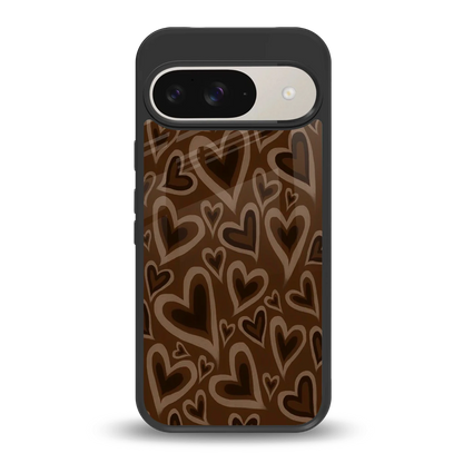 Toasty Brown Hearts back phone cover | glass case for google pixel 9