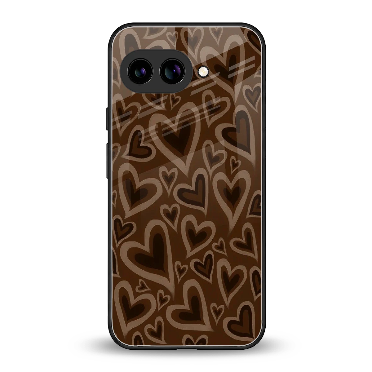 Toasty Brown Hearts back phone cover | glass case for google pixel 10a