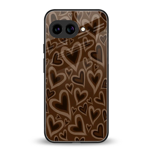 Toasty Brown Hearts back phone cover | glass case for google pixel 10a