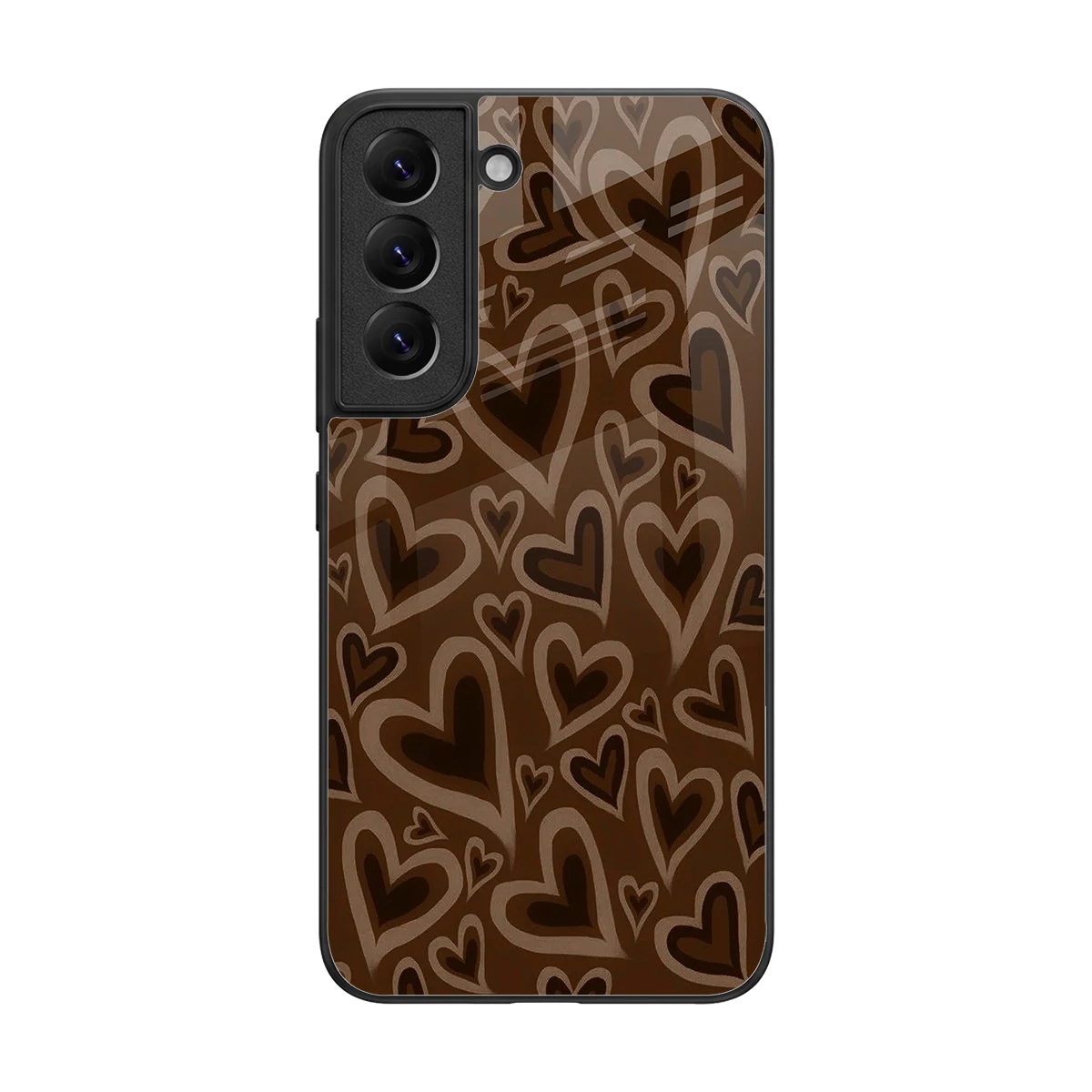Toasty Brown Hearts back phone cover | glass case for samsung galaxy s22