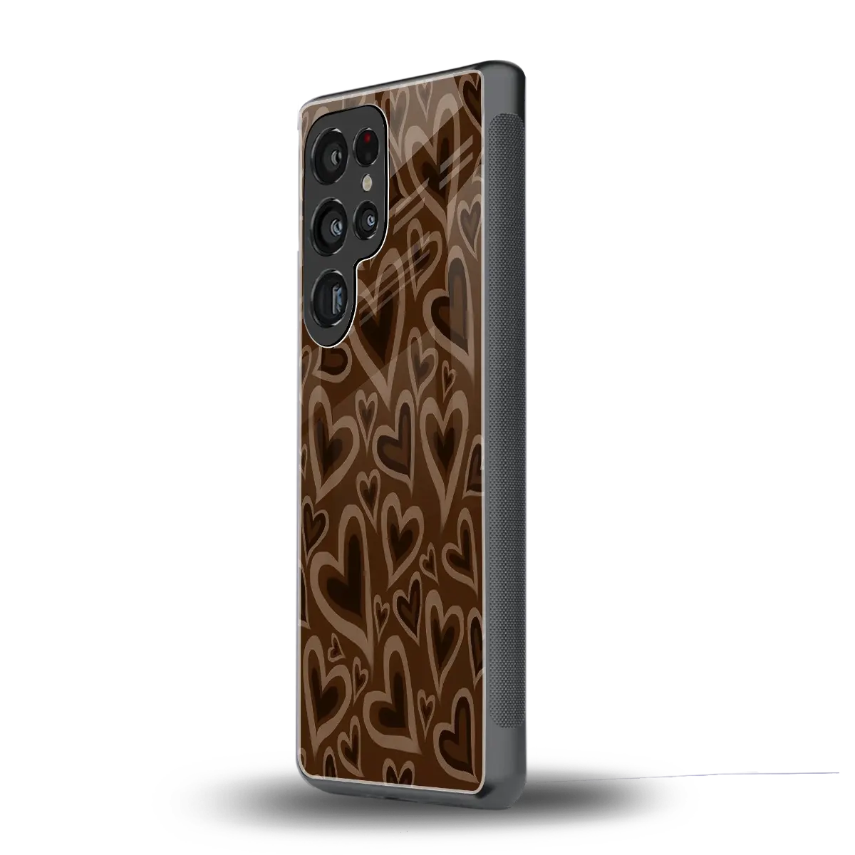 Toasty Brown Hearts samsung galaxy s26 ultra mobile cover | shockproof glass phone case