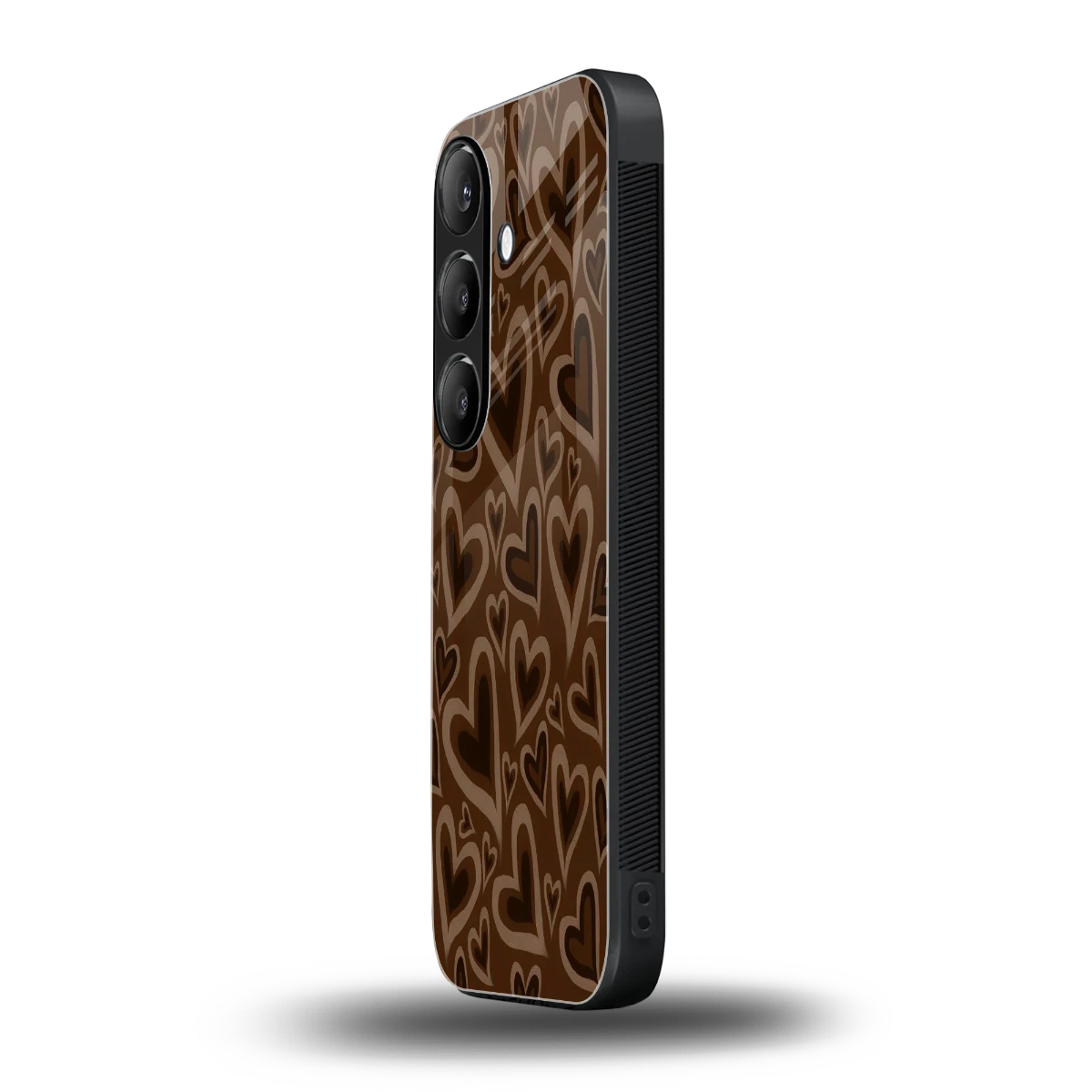 Toasty Brown Hearts samsung galaxy s25 fe mobile cover | shockproof glass phone case