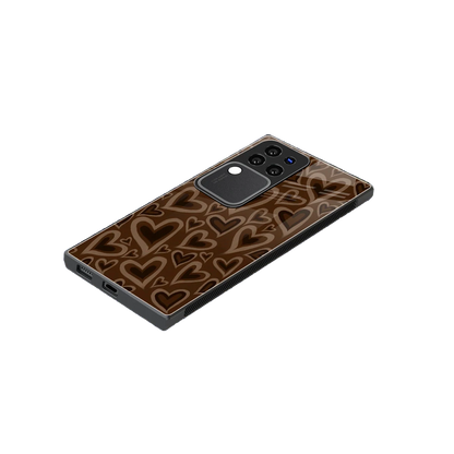 Toasty Brown Hearts stylish phone case forvivo v30 pro | glossy glass and slim fit