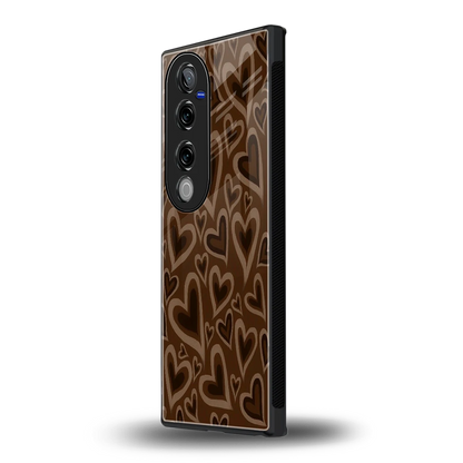 Toasty Brown Hearts vivo v40 pro mobile cover | shockproof glass phone case