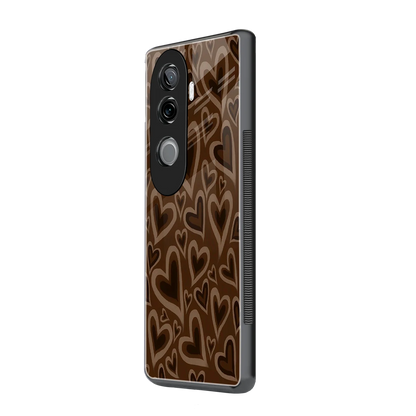 Toasty Brown Hearts vivo v40e mobile cover | shockproof glass phone case