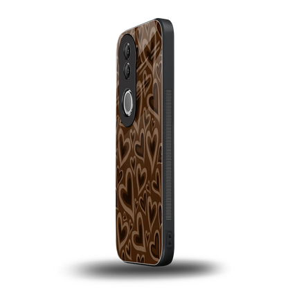 Toasty Brown Hearts vivo v50 mobile cover | shockproof glass phone case