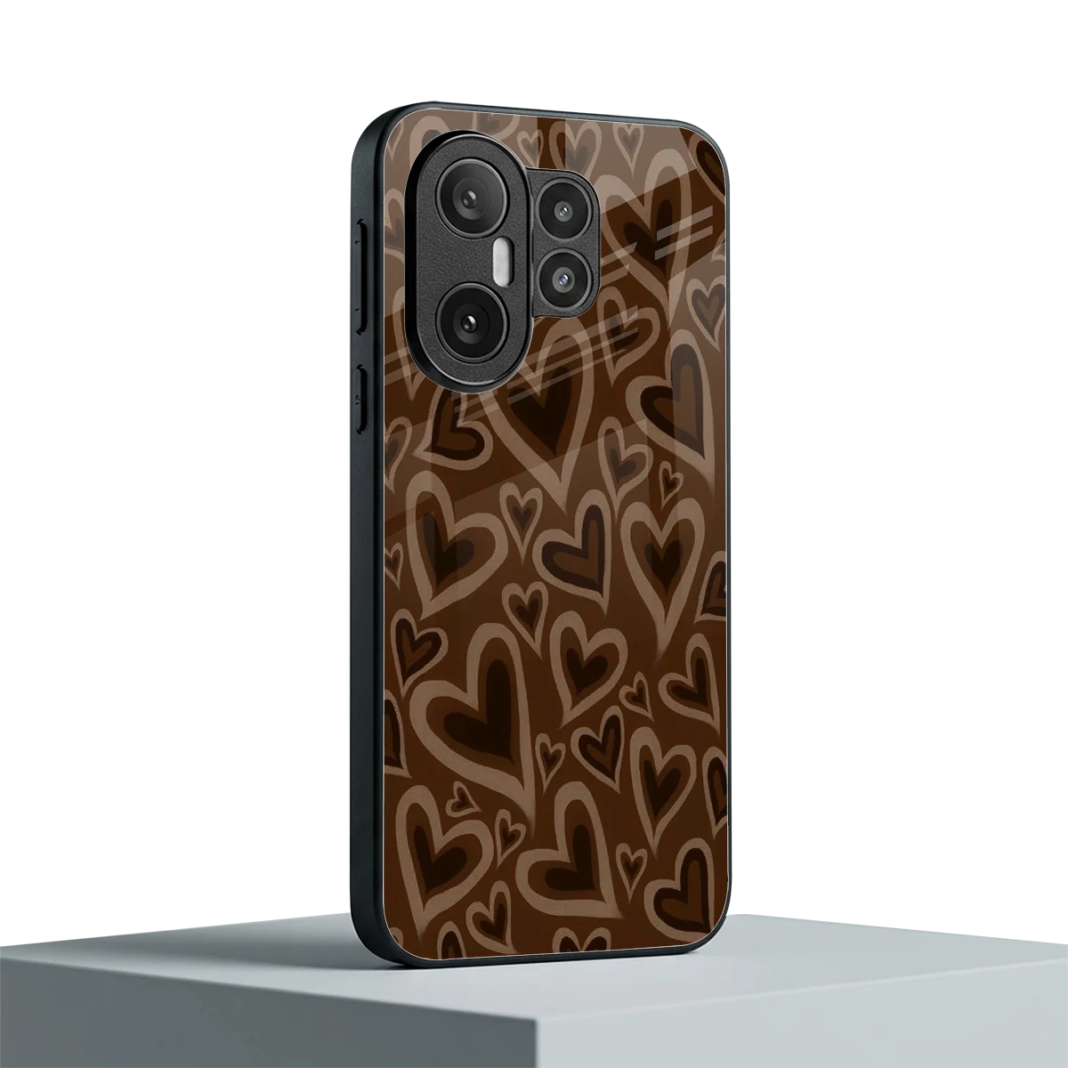 Toasty Brown Hearts vivo x200 fe mobile cover | shockproof glass phone case