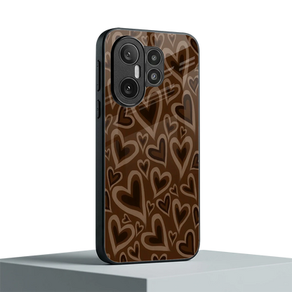 Toasty Brown Hearts vivo x200 fe mobile cover | shockproof glass phone case