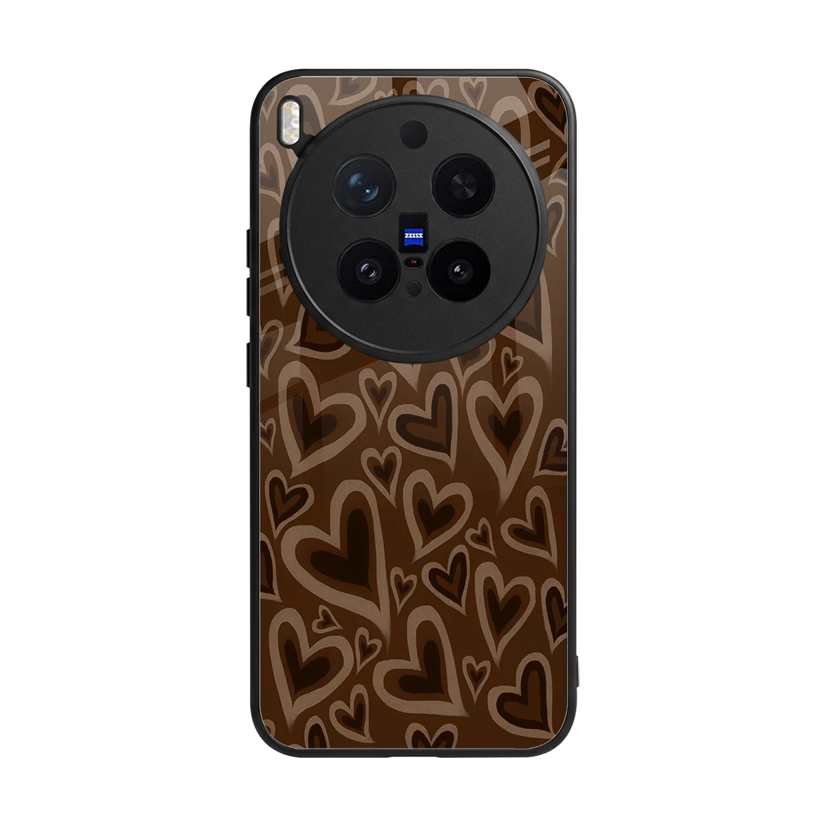 Toasty Brown Hearts back phone cover | glass case for vivo x300 pro