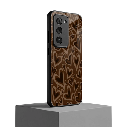Toasty Brown Hearts redmi 15 5g mobile cover | shockproof glass phone case