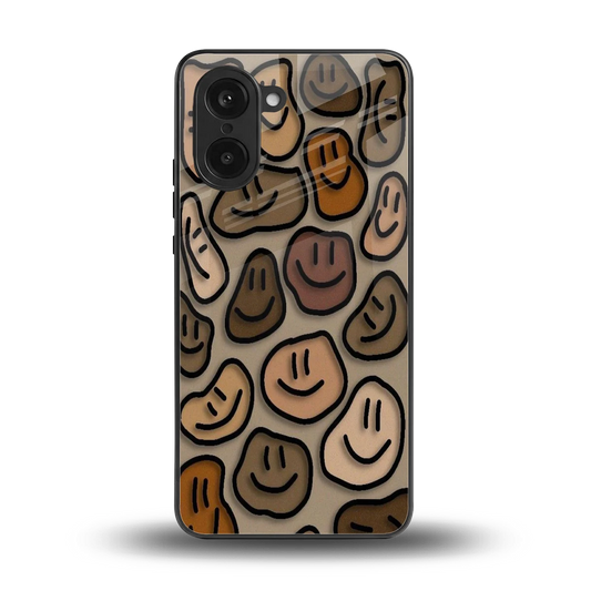 Toasty Brown Smileys back phone cover | glass case for oneplus nord ce5 5g