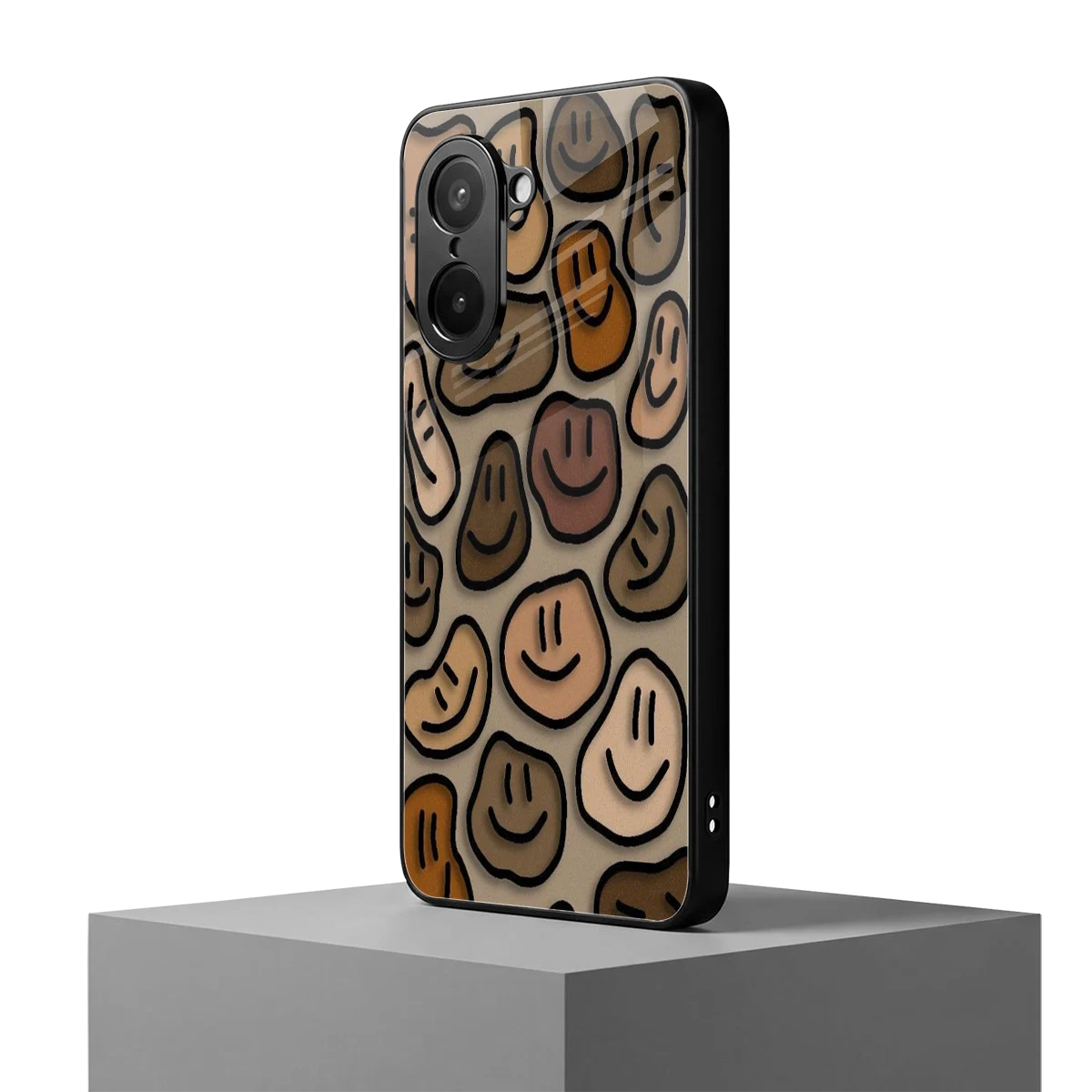 Toasty Brown Smileys oneplus nord ce5 5g mobile cover | shockproof glass phone case