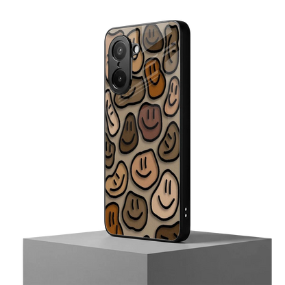 Toasty Brown Smileys oneplus nord ce5 5g mobile cover | shockproof glass phone case