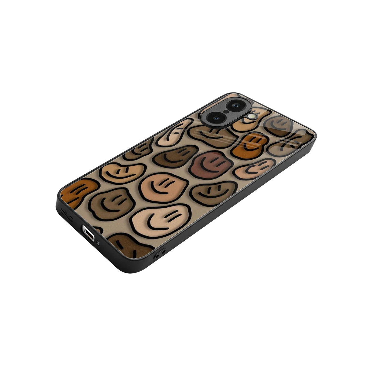 Toasty Brown Smileys stylish phone case for oneplus nord ce5 5g | glossy glass and slim fit