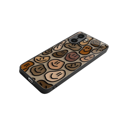 Toasty Brown Smileys stylish phone case for oneplus nord ce5 5g | glossy glass and slim fit