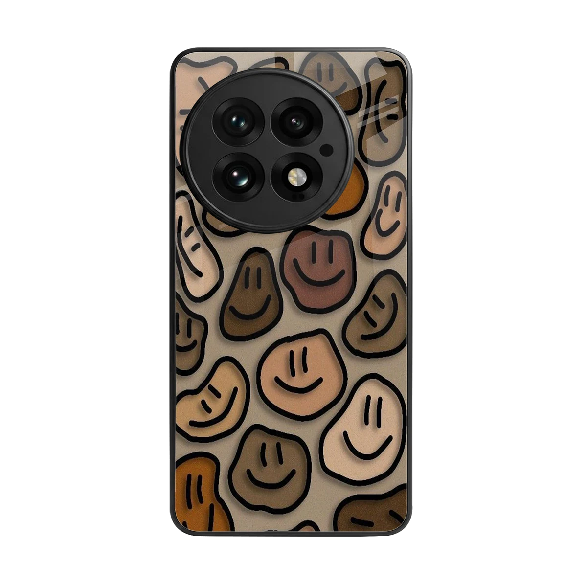 Toasty Brown Smileys back phone cover | glass case for oneplus 13