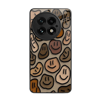 Toasty Brown Smileys back phone cover | glass case for oneplus 13
