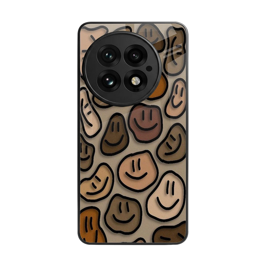 Toasty Brown Smileys back phone cover | glass case for oneplus 13