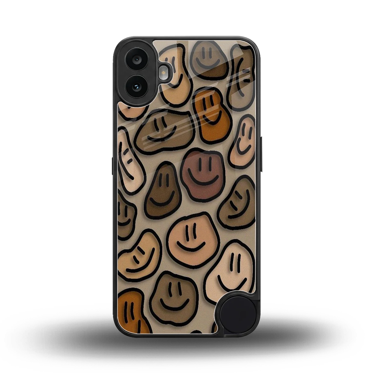 Toasty Brown Smileys back phone cover | glass case for cmf nothing phone 1