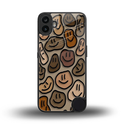 Toasty Brown Smileys back phone cover | glass case for cmf nothing phone 1