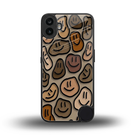 Toasty Brown Smileys back phone cover | glass case for cmf nothing phone 1