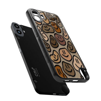 Toasty Brown Smileys sleek cmf nothing phone 1 cover with tempered glass back and TPU edges